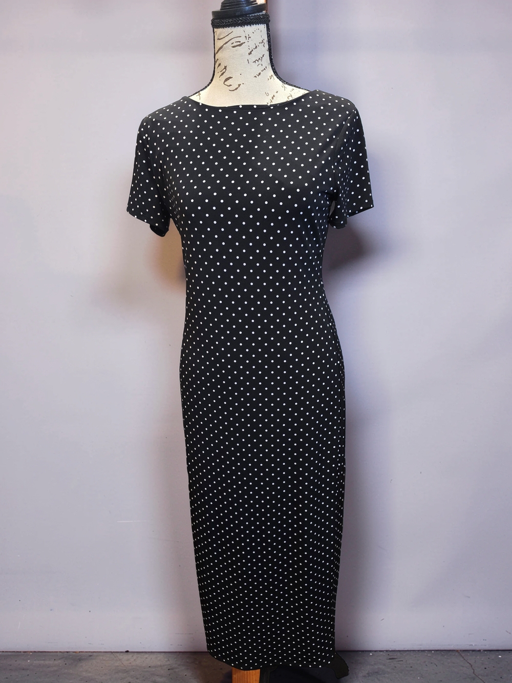 NWT Vince Camuto Polka Dot Midi Sheath Dress XS